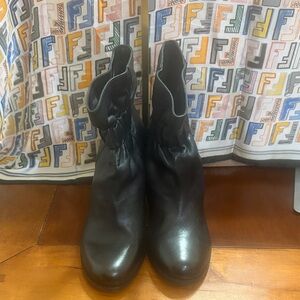 Splendid Black Ankle Leather Boots